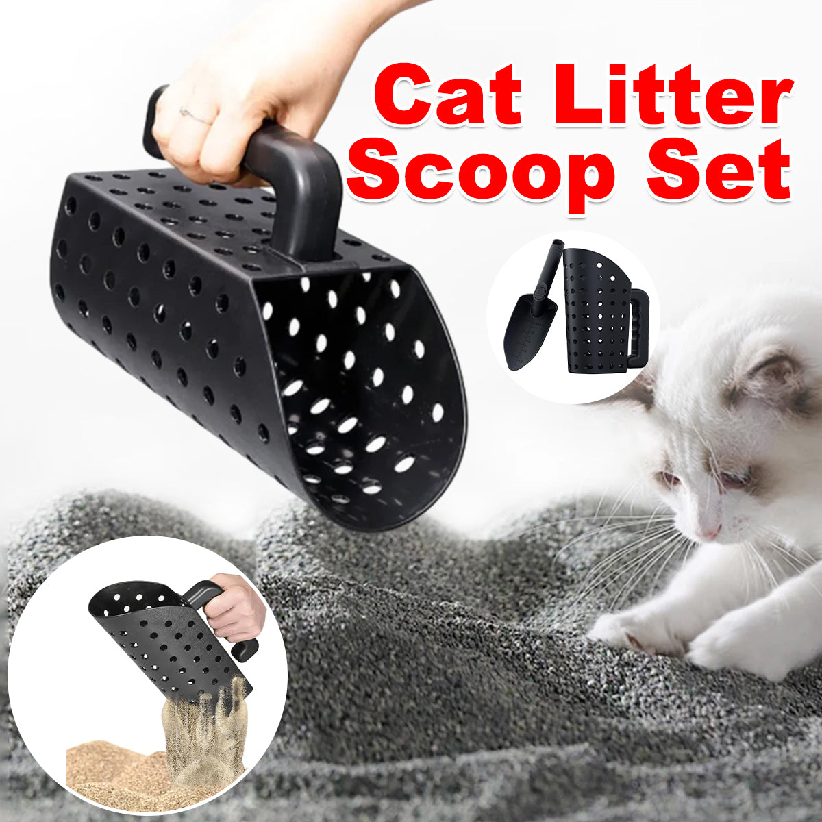 V528-CAT-LITTER-SCOOP-SET-738951-202509251703-00 2PCS Cat Litter Scoop Durable Plastic Cleaning Shovel Kitty Box Waste Removal - Image 1