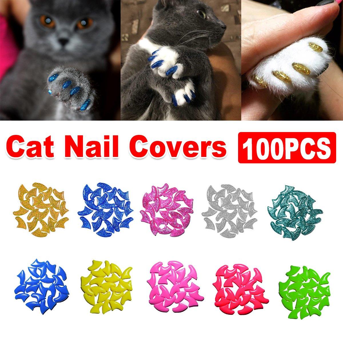 V528-CAT-PAWL-SLEEVE-ZH3-M-101822-202509301927-00 100PCS Anti Scratch Paw Covers for Cats and Kittens Nail Protector Soft Paw - Flat-M - Image 1