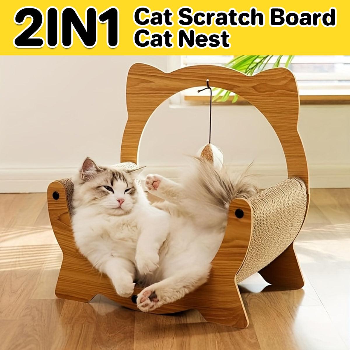 V528-CAT-SOFA-MOON-804004-202509250945-00 2in1 Cat Nest Scratching Board Claw Sharpening Bed for Cats Pet Furniture - Image 1