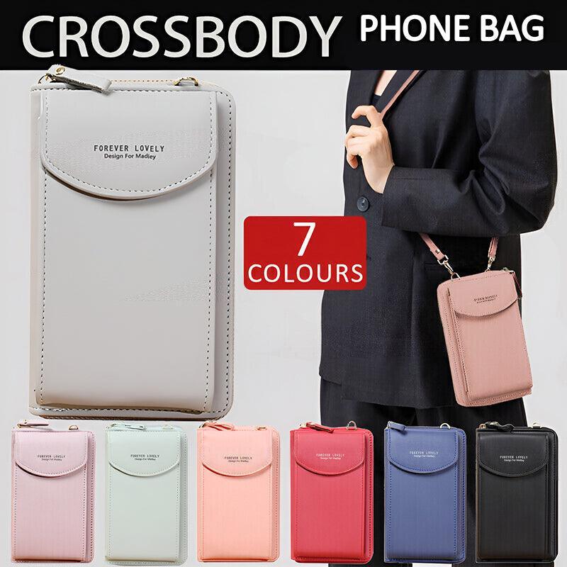 V528-CELLPHONEBAG-NAVYBLUE-0057-202509301918-00 Women Pouch Bag Mobile Phone Bag Pu Leather Crossbody Purse Wallet Shoulder Bag - Navy - Image 1
