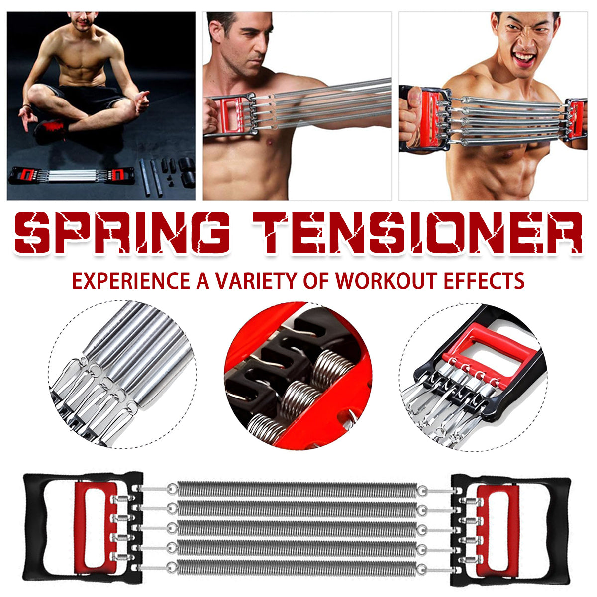 V528-CHEST-EXPANDER-DUAL-USE-636104-202509291518-00 Mens Chest Expander Resistance Bands Pedal Puller Home Gym Workout Equipment - Image 1