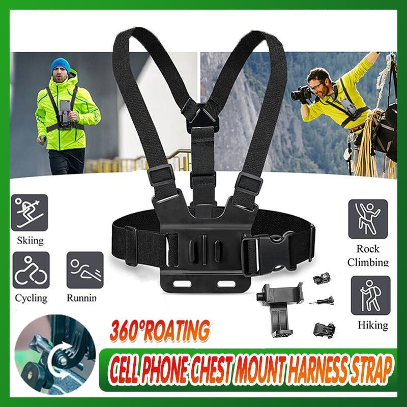 V528-CHESTSTRAPHOLDER-5PCS-219476-202509251025-00 Cell Phone Chest Mount Harness Strap Holder Clip For Iphone Samsung Gopro - Image 1