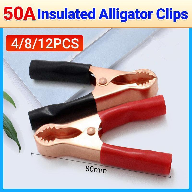 V528-CLIPS-2PCSRED2PCSBLACK-89280-202509301945-00 2/4/6Pairs Car Battery Tongs Cable Alligator Electrical Measured Clip Clamp Tool - 4pcs (2black+2red) - Image 1