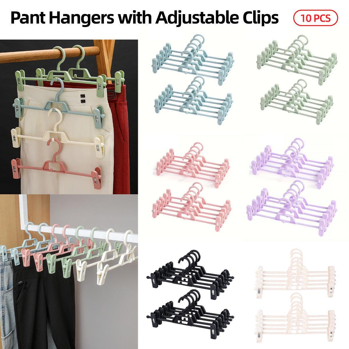 V528-CLOTHESPIN-10PCS-WHITE-347618-202510010145-00 Seamless Household Retractable Pants Rack Buckle Clothes Clip Inner Hanger - White - Image 1