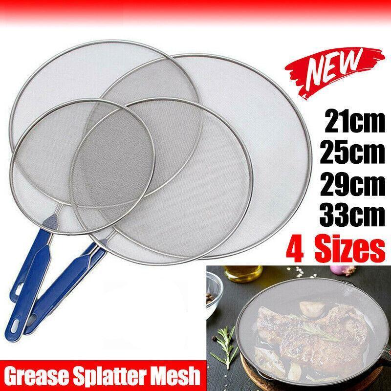 V528-COOKINGFRYING-25CM-32571-202510010154-00 4Size Anti Splatter Guard Oil Net Splash Cover Pan Screen Kitchen Cooking Frying - 25CM - Image 1