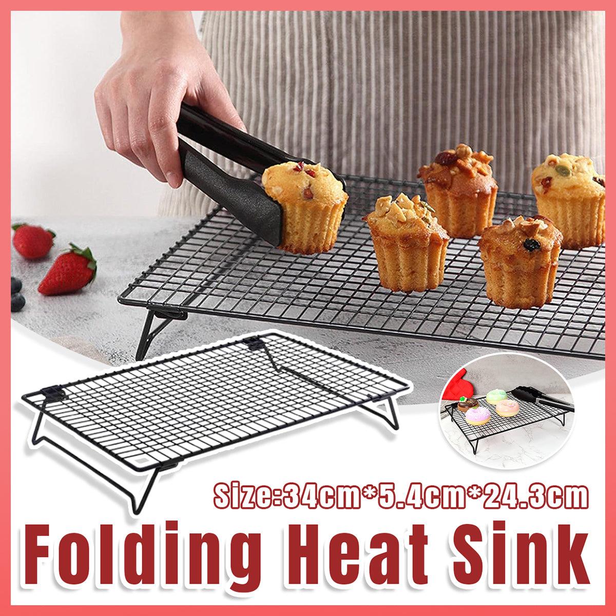 V528-COOLING-164848-202509291709-00 Collapsible Black Mesh Cake Cooling Rack Foldable Baking Tray for Kitchen Use - Image 1