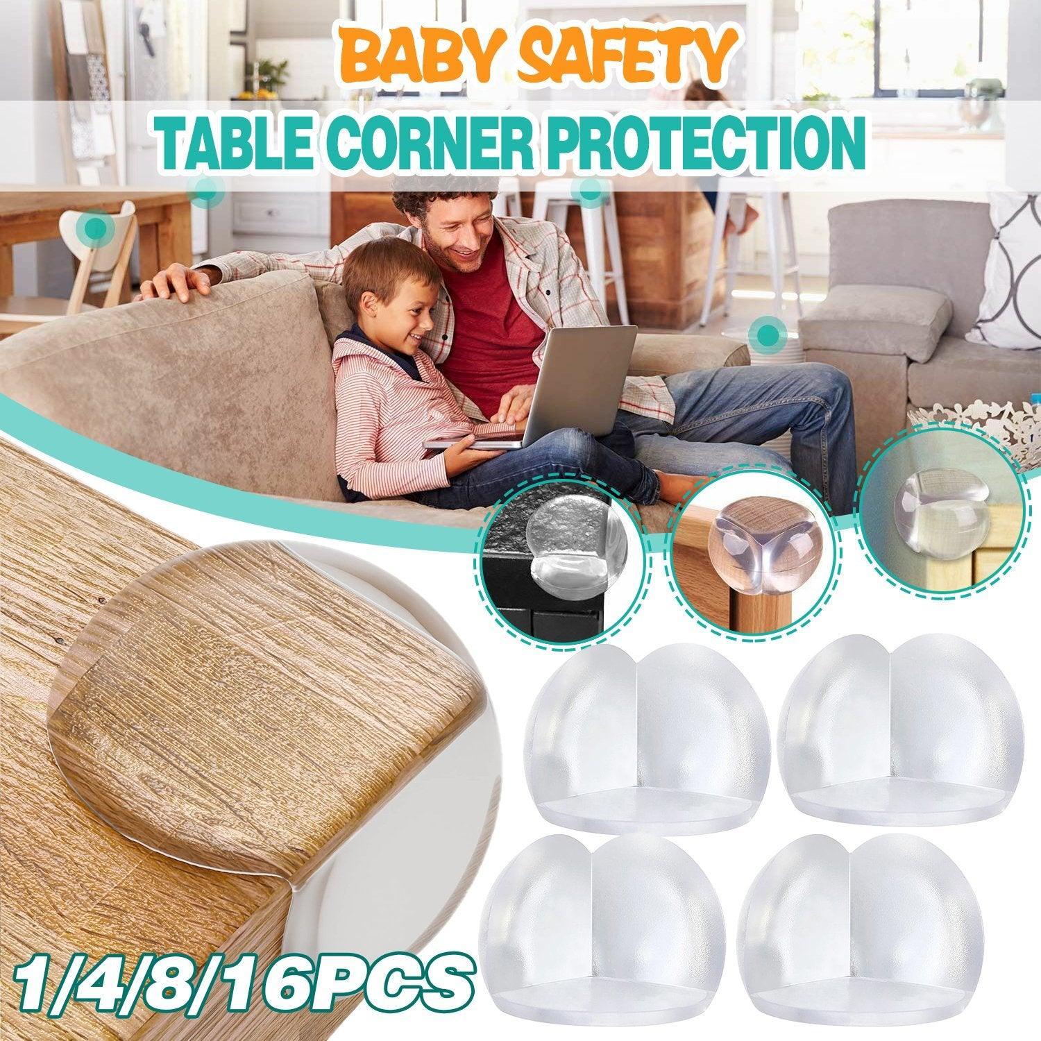 V528-CORNERPROTECT-4PCS-929358-202510010345-00 Transparent PVC Table Corner Guards Anti-Collision Protective Covers for Furniture - 4 PCS - Image 1
