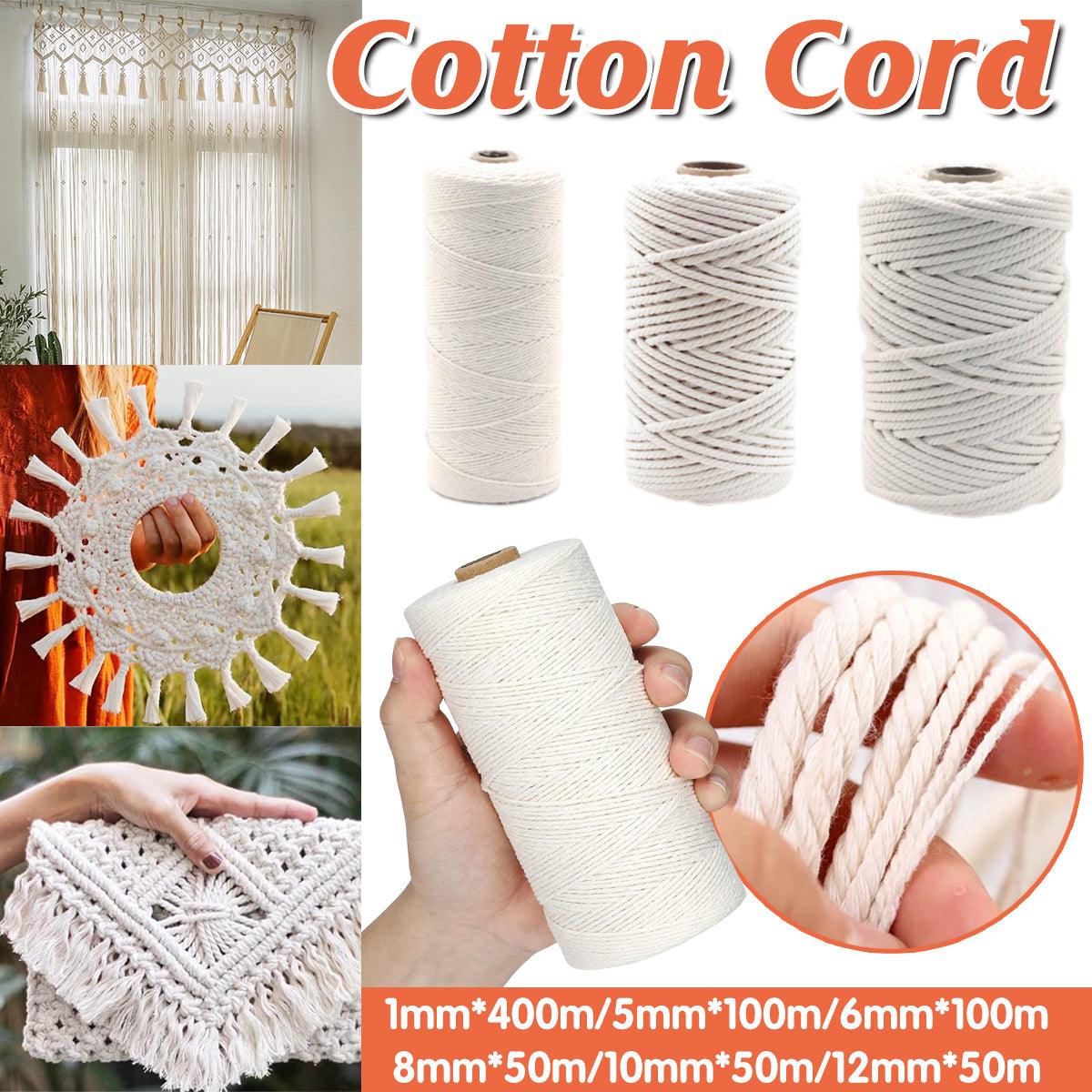 V528-COTTON-ROPE-12-50-290252-202509302027-00 Cotton Rope Macrame Cord 1-12mm DIY Craft Tapestry Binding Decorative String - 12mm x 50m - Image 1