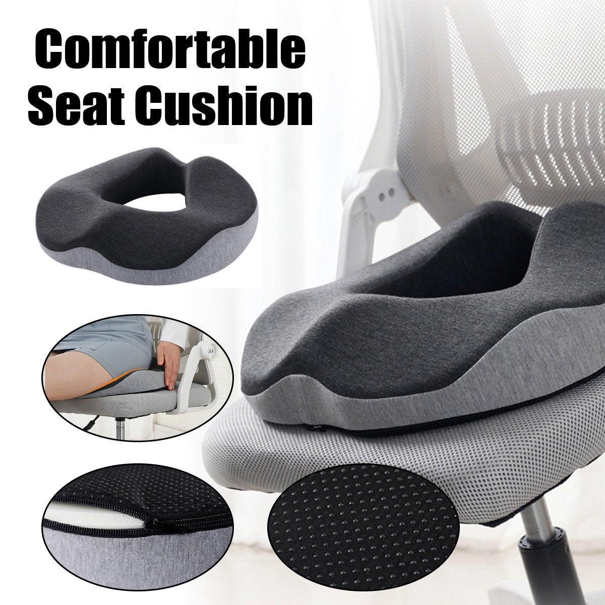 V528-CUSHION-GREY-474492-202509291545-00 Memory Foam Seat Cushion Breathable Comfort Pad for Office Chair - Image 1