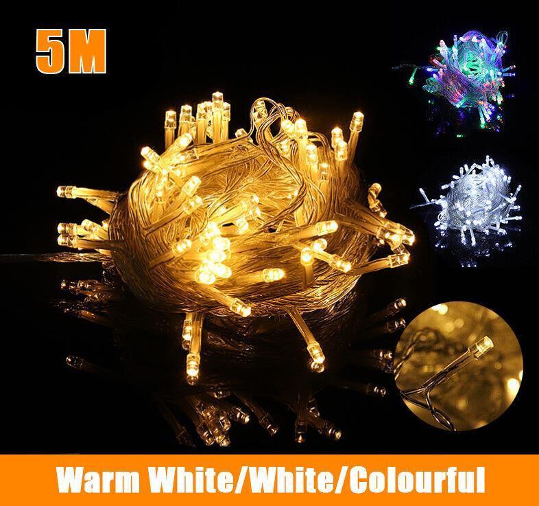 V528-DECORATIVELAMP-WARMWHITE-633495-202509301336-00 5M 50 Led Curtain Fairy String Lights Wedding Outdoor Christmas Garden Party - Warm White - Image 1