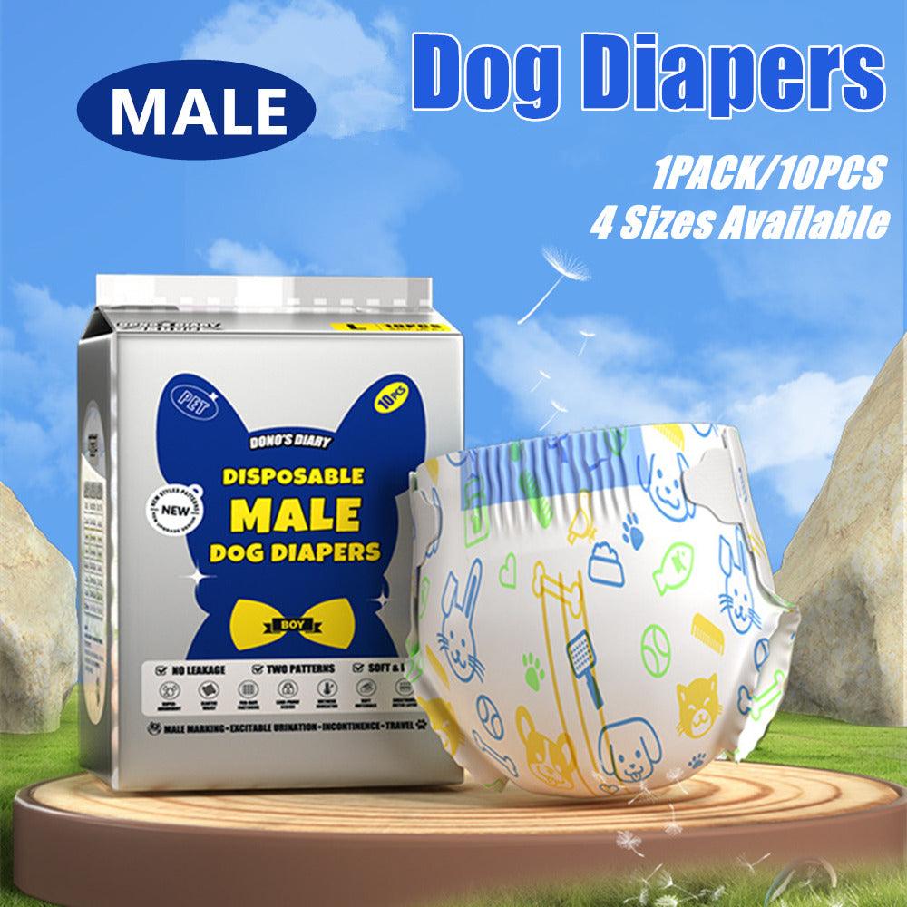 V528-DIAPERS-MALE-L-129133-202509301218-00 Male Disposable Dog Diapers Leakproof Breathable with Colour Indicator - L 63-81cm - Image 1