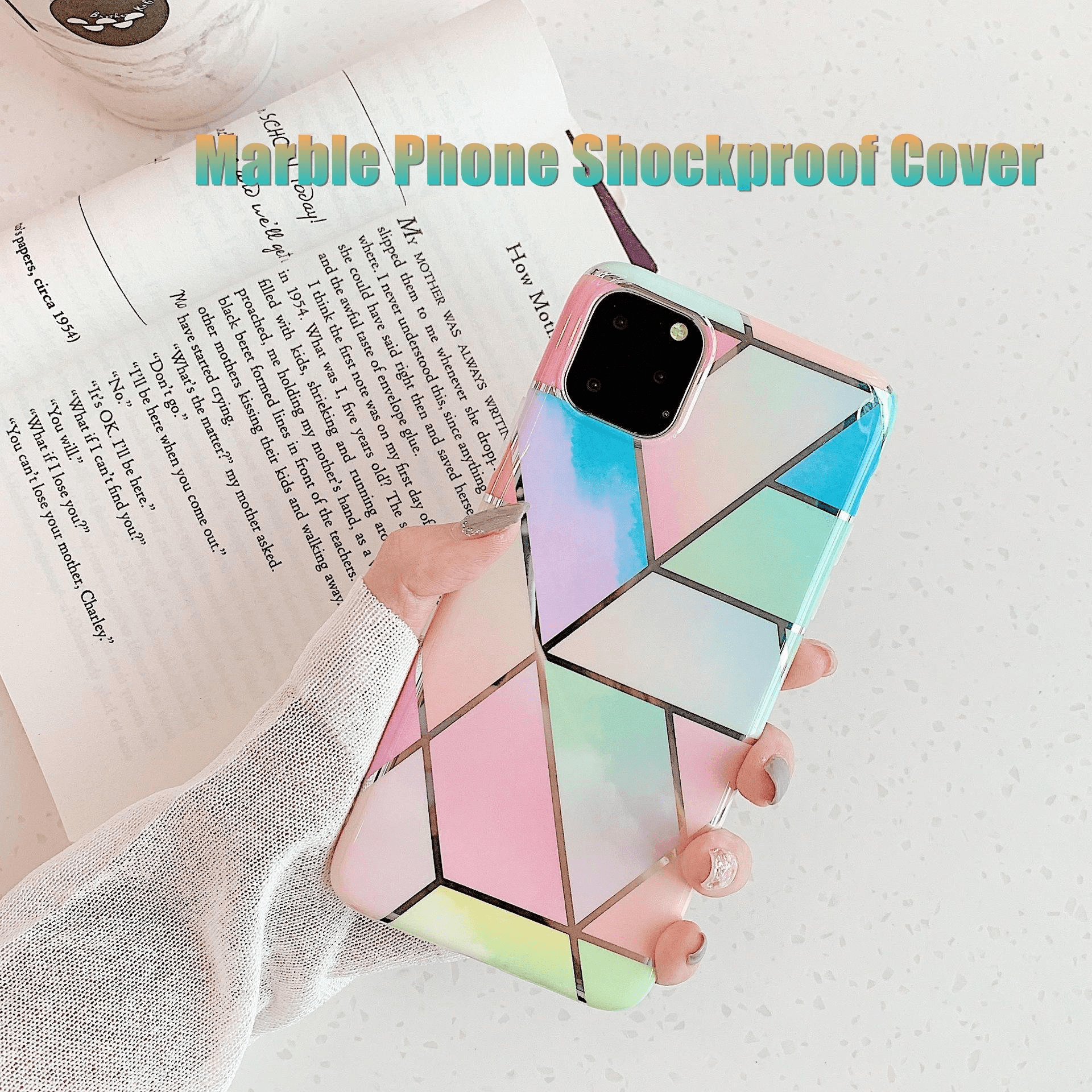 V528-DLS-CAISE-IP13-261635-202509291854-00 Rainbow Case for iPhone 14 13 12 11 Pro Max XR XS Marble Phone Shockproof Cover Silicone - For iphone 13 - Image 1