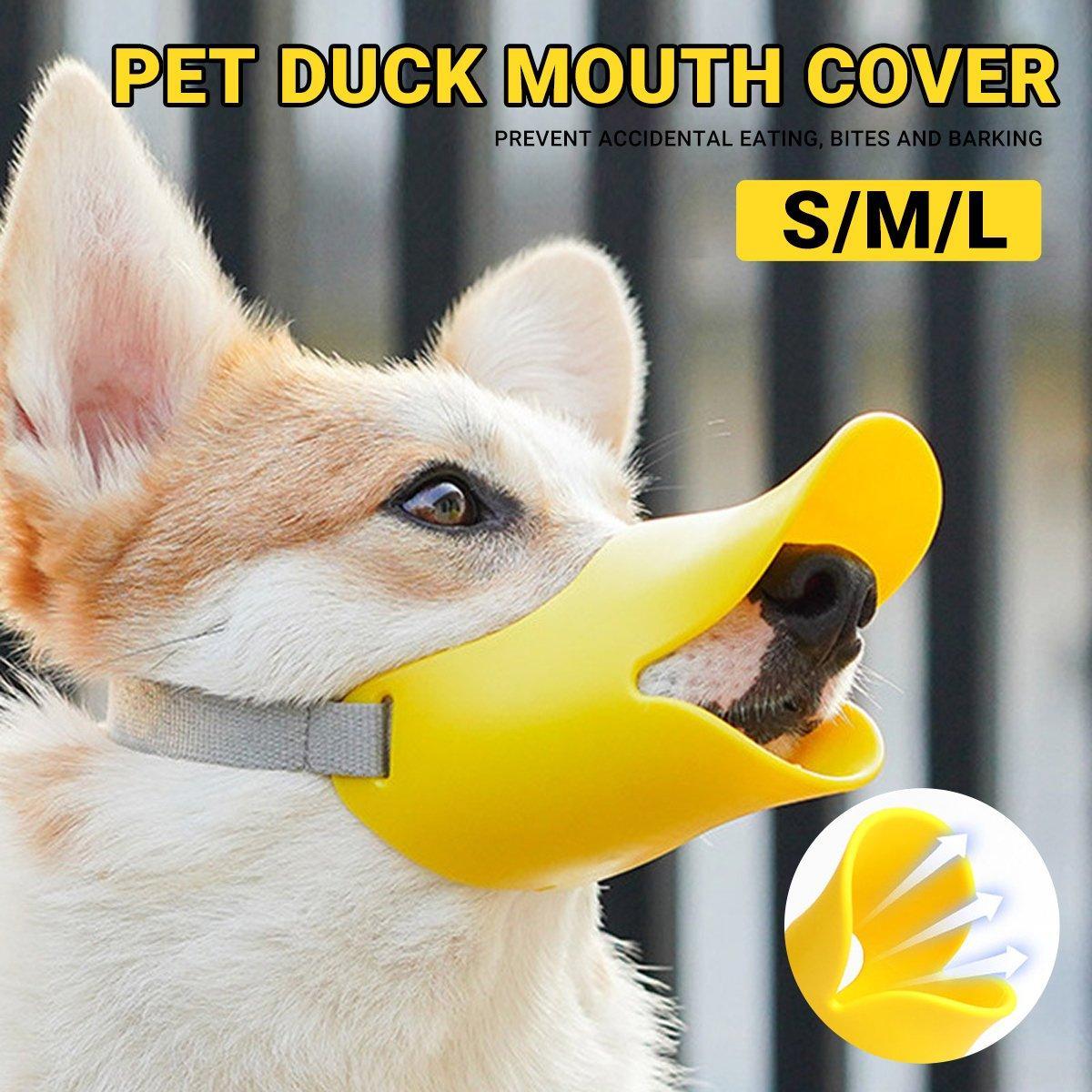 V528-DOG-MUZZLE-L-669450-202510010436-00 Comfortable Silicone Dog Muzzle Anti-Bite Soft Duck Muzzle Pet Training Supplies - L - Image 1