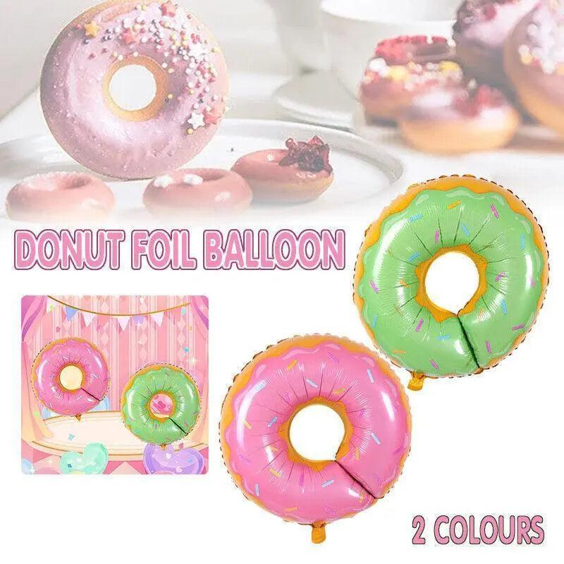 V528-DONUTFOILBALLOON-BLUE-822670-202509302318-00 Donut Foil Balloon 75Cm Pink Green Spinkles Party Food Helium Quality Decoration - Green - Image 1