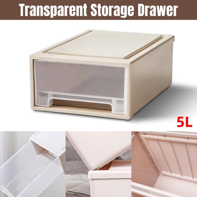 V528-DRAWER-STORAGE-492445-202509291819-00 Transparent Stackable Drawer Storage Box for Shoes Clothes Household Organiser - Image 1