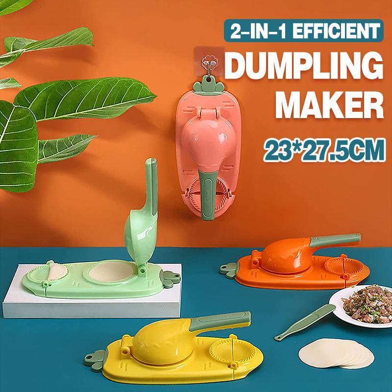 V528-DUMPLINGMAKERTOOLS-GREEN-228933-202510010336-00 2in1 Dumpling Skin Chapati Maker Press Machine Wrapper Mould Handle Tools Pastry - Turquoise - Image 1