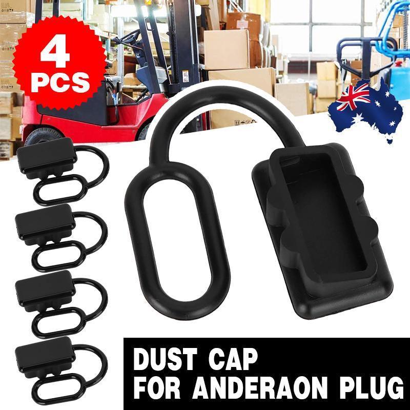 V528-DUSTCAP-4PCS-242124-202509291809-00 4 x Dust Cap Black Anderson Plug Cover Style Connectors 50AMP Battery Caravan - Image 1