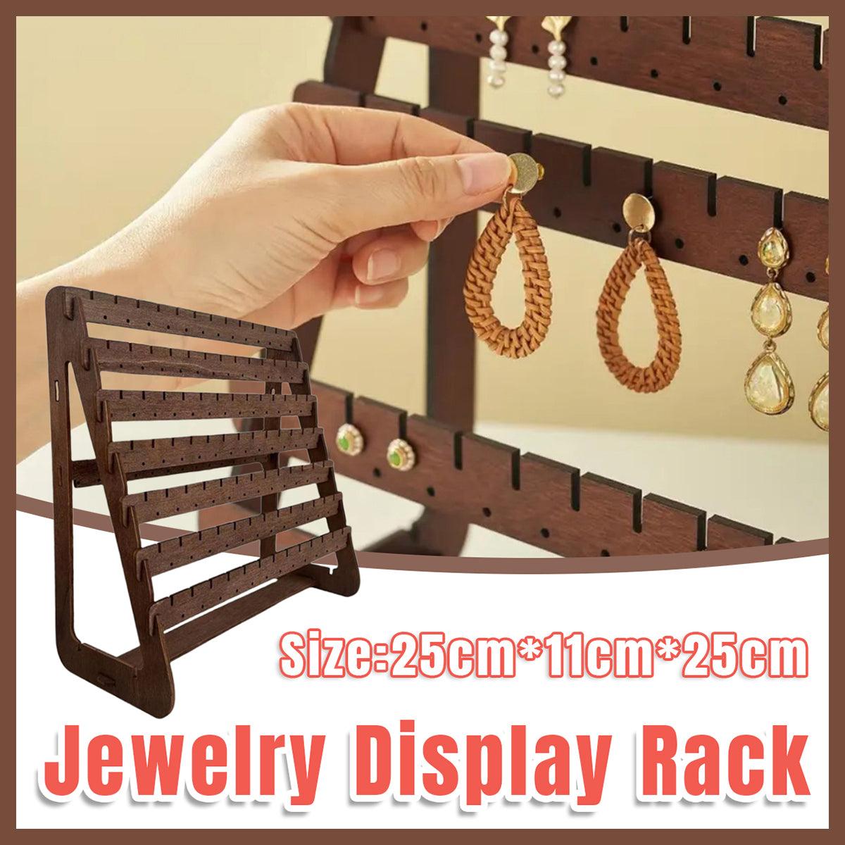 V528-EARRING-STAND-872769-202509251326-00 Vintage Wooden Earring Holder Jewelry Display Stand Organizer for Earrings - Image 1