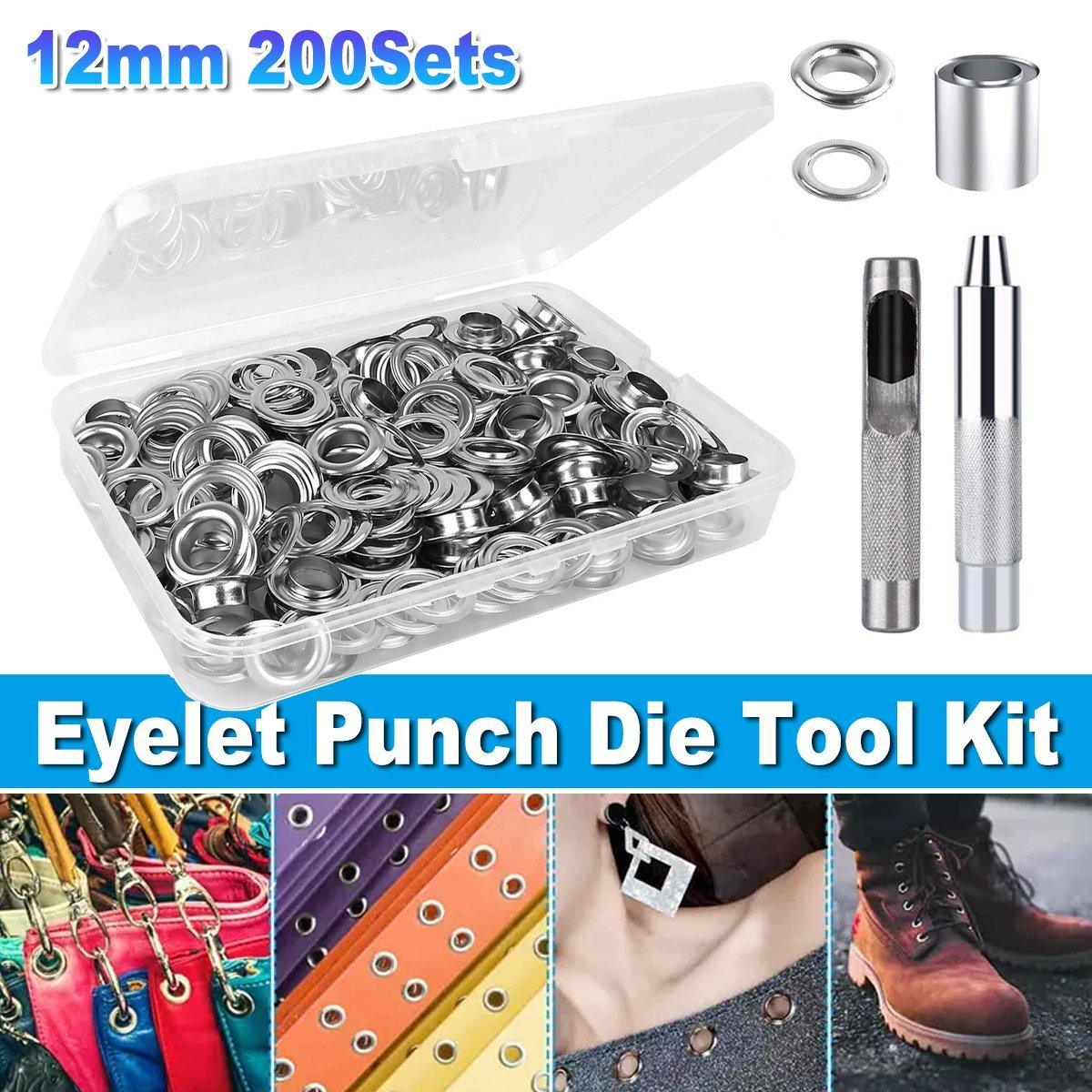 V528-EYELET-BUTTON-200PCS-748615-202509291836-00 200 Sets 12mm Copper Metal Eyelet Grommet Tent Tarp Tool Tarpaulin Installation - Image 1