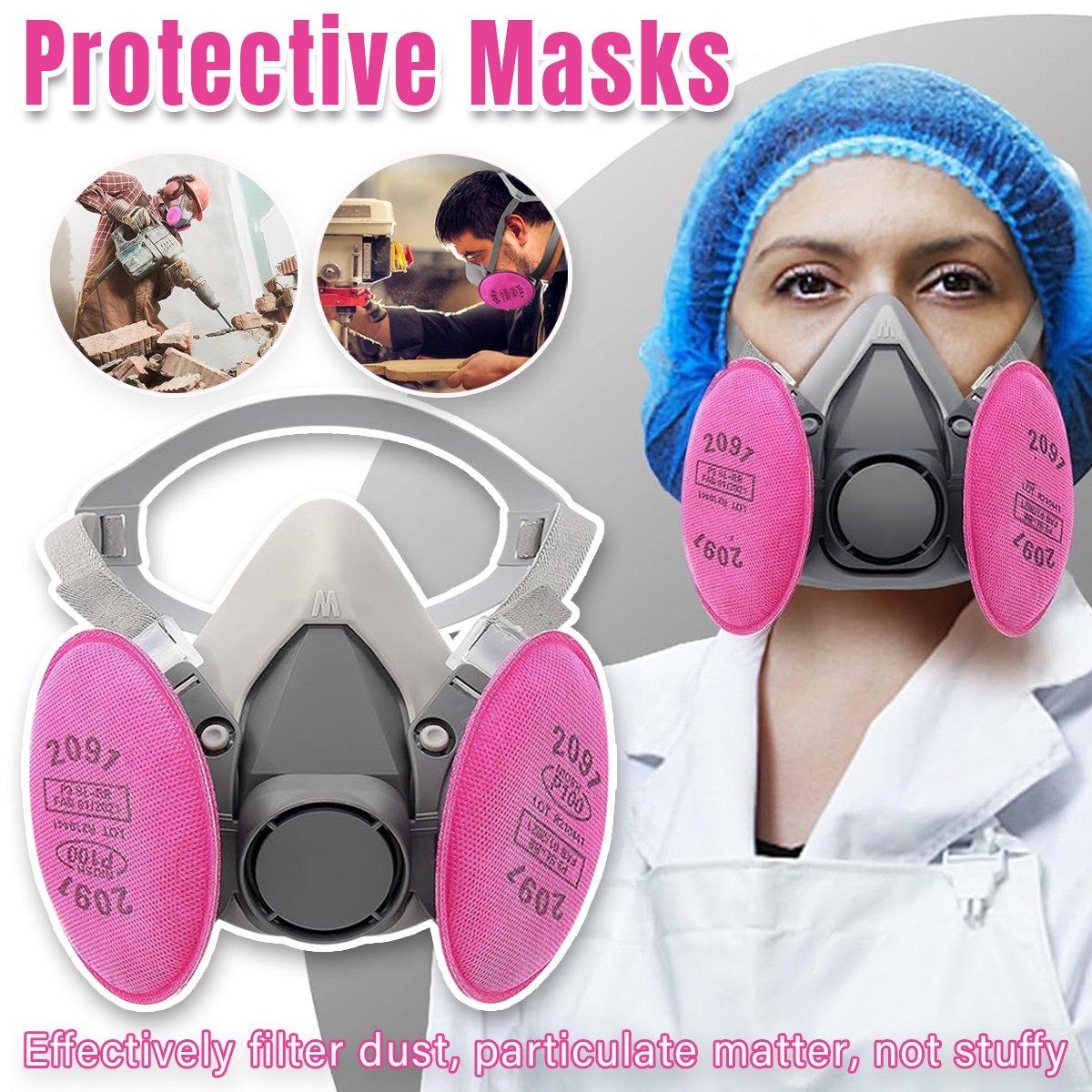 V528-FACE-MASK-450711-202509291836-00 Protective Half Mask for Painting Pesticide Dustproof Decoration Safety Gear - Image 1