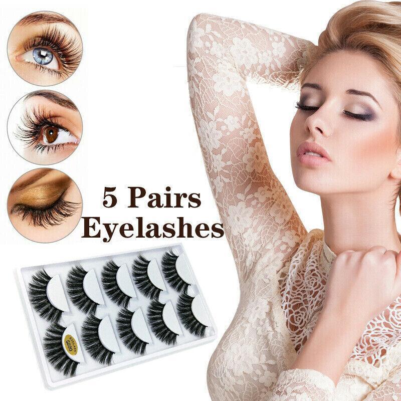 V528-FAKEEYELASHE-5PAIR-G800-405023-202509302245-00 5 Pairs 3D Natural Thick False Fake Eyelashes Eye Lashes Mink Makeup Extension - G800 - Image 1