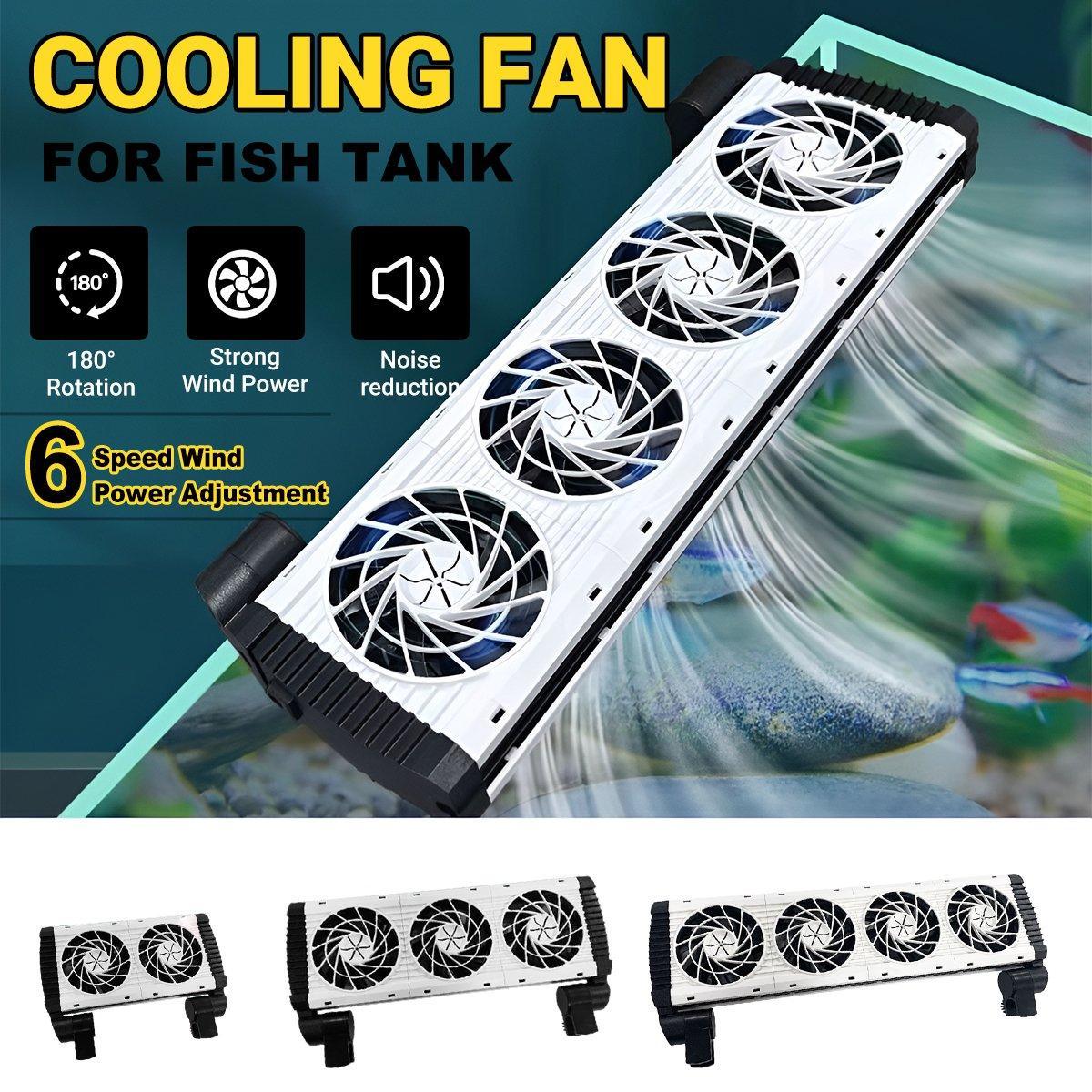 V528-FAN-3-674979-202510010200-00 Mini Aquarium Cooling Fan for Fish Shrimp Tanks Quiet Temperature Control - Three head - Image 1