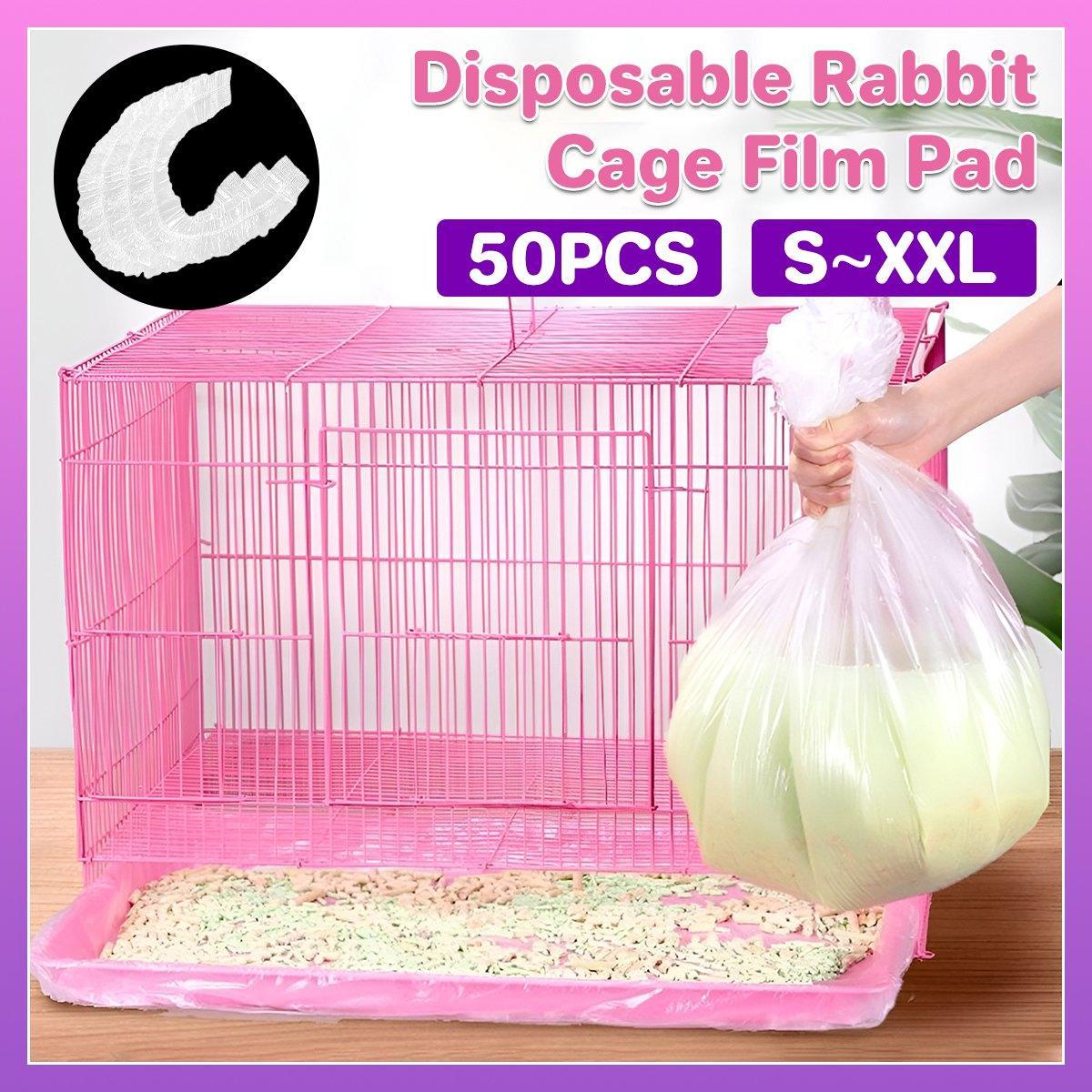 V528-FILM-PAD-XXL-307781-202510011027-00 50Pcs Rabbit Cage Liners Disposable Plastic Mat Films Hamster Cage Cleaning Pad - XXL-50PCS - Image 1