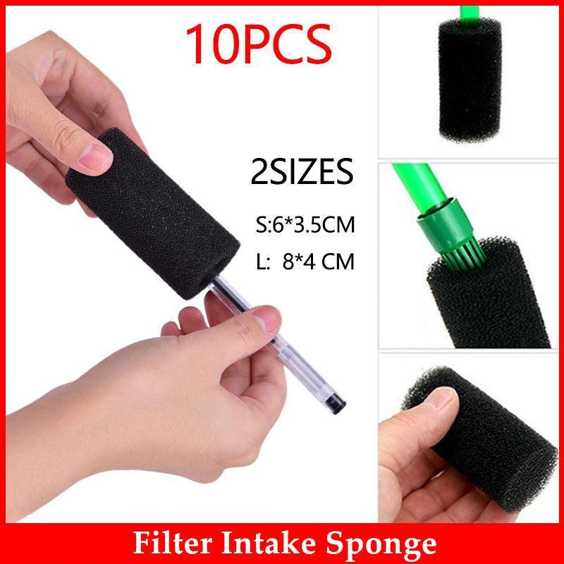 V528-FILTER-6CM-10PCS-74073-202509301536-00 10Pcs Aquarium Filter Intake Sponges Fry Saver Protection - 10PCS Small(6*3.5CM) - Image 1