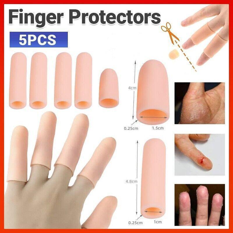 V528-FINGERPROTECTORS-5PCS-544241-202509291727-00 5Pcs Silicone Finger Protector Finger Caps Tube Anti-Slip Finger Cover Au Stock - Image 1