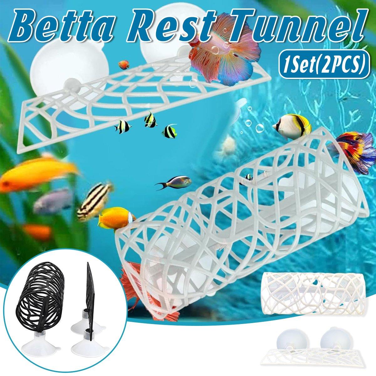 V528-FISH-TUNNEL-WHITE-993947-202510011209-00 Aquarium Fish Resting Tunnel Hiding House for Betta Shrimp Small Fish Tank Decor - White - Image 1