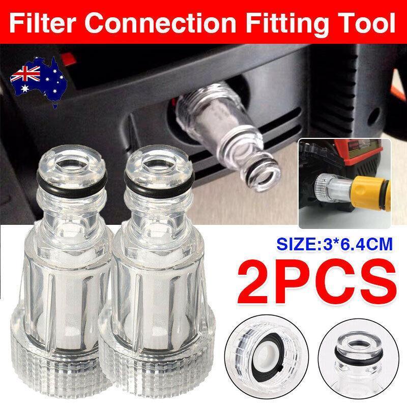 V528-FITTINGTOOL-2PCS-214899-202509291618-00 2PCS High Pressure Washer Inlet Filter Connector Fittings Transparent Adapter - Image 1