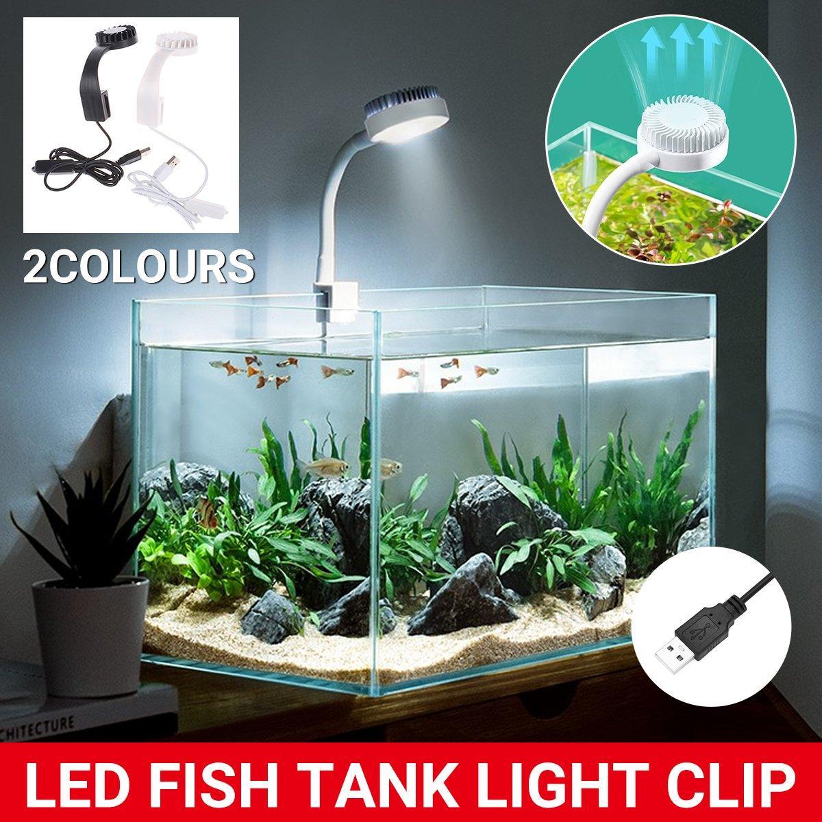 V528-FLOODLIGHT-WHITE-660982-202510011036-00 Small LED Fishbowl Aquarium Light Clip On Aquarium Plant Lighting Fish Tank Lamp - White - Image 1