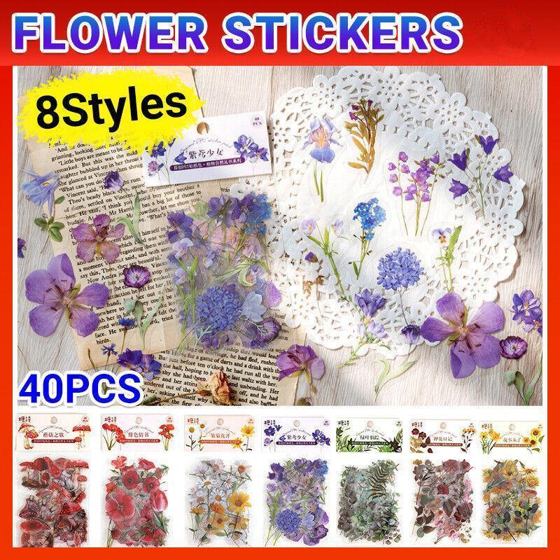 V528-FLOWERSTICKERS-A-277186-202509301936-00 Scrapbooking Flower Stickers Pet Transparent Sticker - A - Image 1