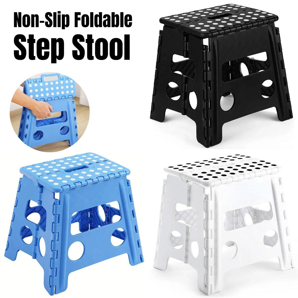 V528-FOLDING-BLUE-250266-202509302119-00 Portable Folding Plastic Stool Lightweight Collapsible Chair for Outdoor Travel - Blue - Image 1