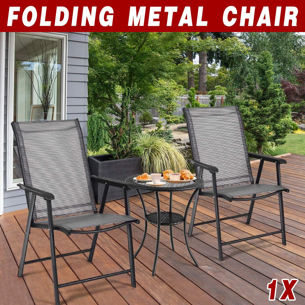 V528-FOLDING-CHAIR-368174-202509251110-00 Outdoor Folding Chair Metal Portable Patio Balcony Chair with Backrest Sub Chair - Image 1