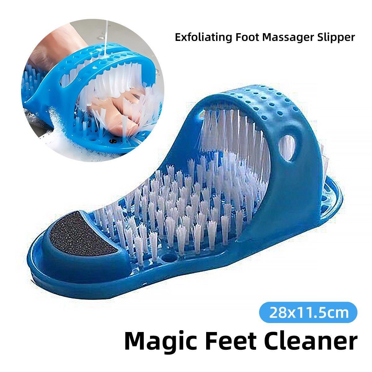 V528-FOOT-WASH-BLUE-198074-202509251610-00 Foot Scrubber Massage Slippers with Suction Cups Exfoliating Dead Skin Cleaner - Image 1