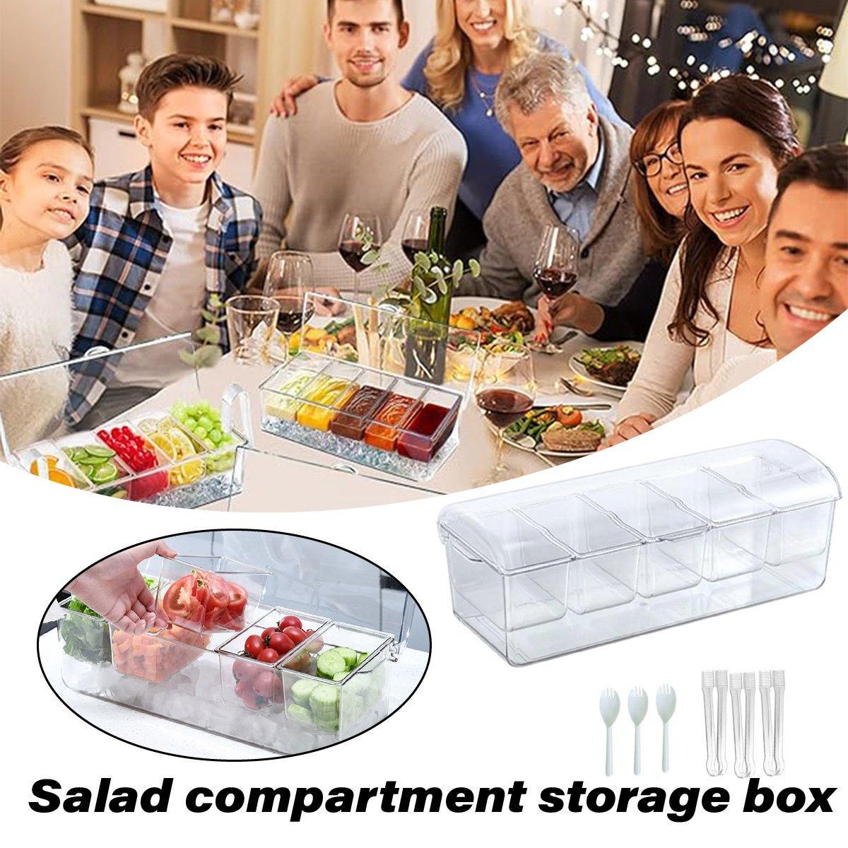 V528-FRUIT-PLATE-355477-202509291900-00 Outdoor Picnic Ice Box Split Salad Plate Fresh-keeping Food Storage Container - Image 1