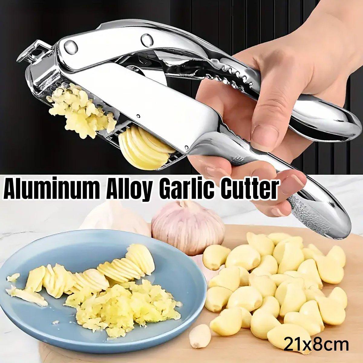 V528-GARLIC-PRESS-250578-202509291609-00 Multifunctional Garlic Press Aluminum Alloy Two-in-One Garlic Cutter Masher Tool - Image 1