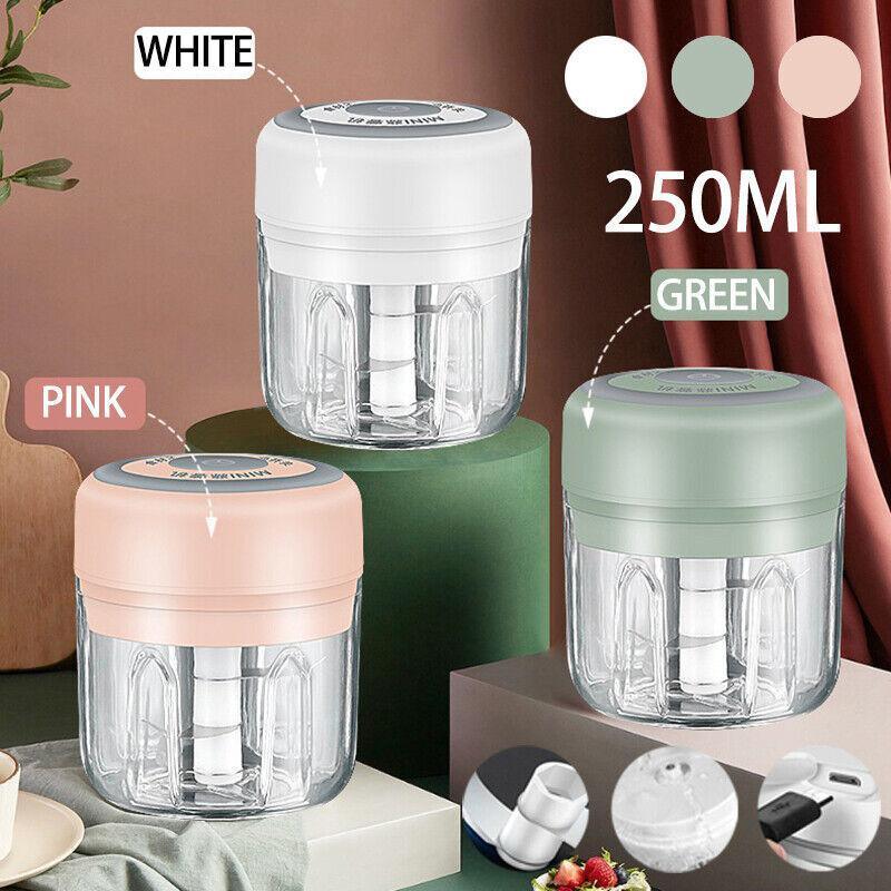 V528-GARLICGRINDER-GREEN-250ML-74686-202510010536-00 250Ml Usb Rechargeable Mini Food Garlic Grinder Electric Garlic Chopper Cordless - Green - Image 1