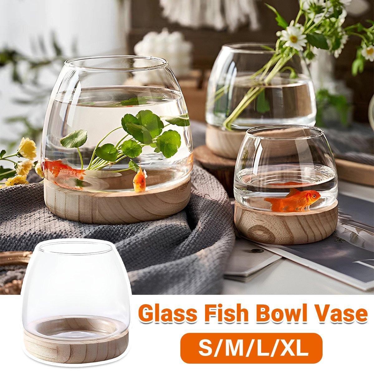 V528-GLASS-AQUARIUM-L-328858-202510010500-00 Japanese Style Small Glass Vases Fish Tank for Elegant Home Decor - L - Image 1