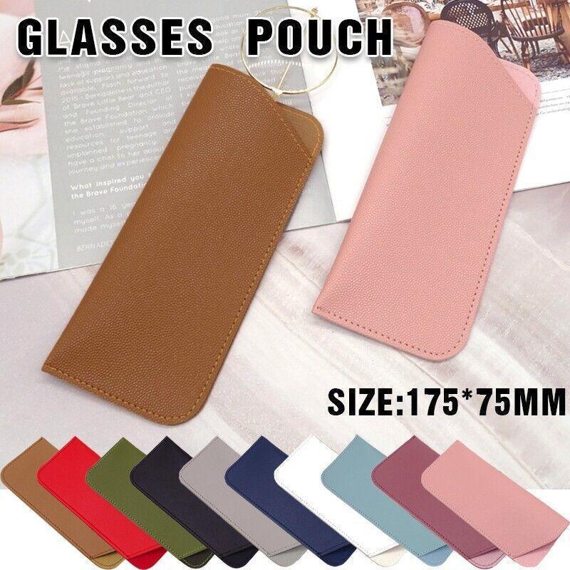 V528-GLASSESBAG-BROWN-331578-202510010400-00 Pu Leather Eyeglass Sunglasses Reading Glasses Case Soft Pouch Bag Pocket - Brown - Image 1
