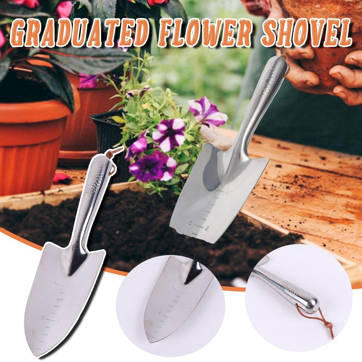 V528-GRADUATED-SHOVEL-257810-202509251325-00 Stainless Steel Scale Spade Gardening Shovel Small Gardens Succulents Plant Tool - Image 1