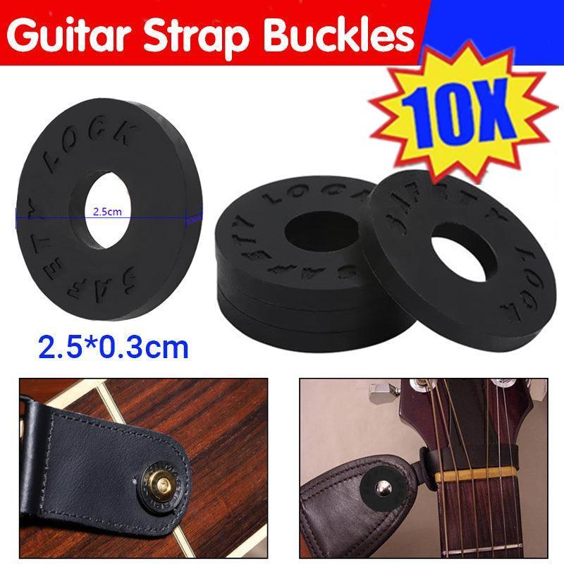 V528-GUITARSTRAPBUCKLES-10PCS-58495-202509251335-00 10X Black Guitar Strap Locks Anti-Slip for Acoustic Electric & Bass Guitars - Image 1
