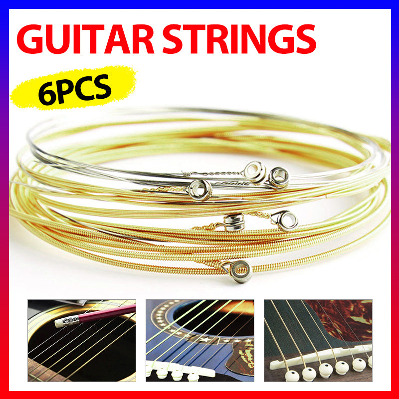 V528-GUITARSTRINGS-6PCS-789448-202509251611-00 Acoustic Music Guitar Strings Steel Premium Light Universal 6 pcs Sent Free Pick - Image 1