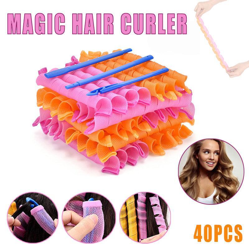 V528-HAIRCURLER-785142-202509291727-00 Magic Hair Curler No Heat 40Pcs Leverage Curlers Formers Spiral Styling Rollers - Image 1