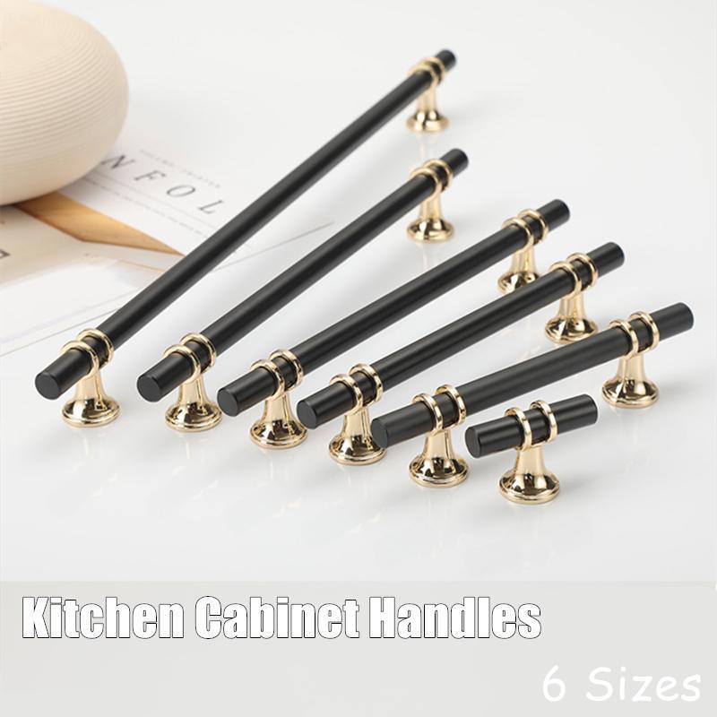 V528-HANDLE-BLACK-160MM-33083-202509301509-00 Black Gold Design Kitchen Cabinet Handles Drawer Bar Handle Pull 96 128 160 192 320MM - 160mm - Image 1
