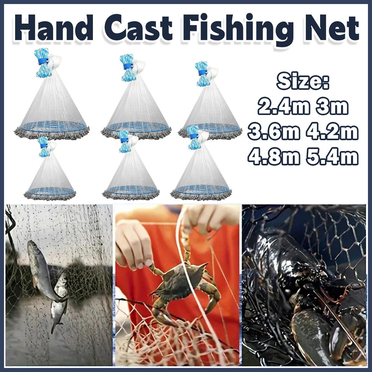 V528-HANDLE-FLY-FISHING-NET-360-643638-202510011009-00 Frisbee Hand Casting Fishing Net Easy Throw Bait Net Swinging Tackle Gear - 360cm - Image 1