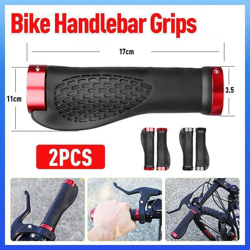V528-HANDLEBARGRIPS-RED-2PCS-94827-202509190930-00 Cycling Lock-On Mtb Ergonomic Mountain Bike Rubber Grips Bicycle Handlebar Au - Red - Image 1