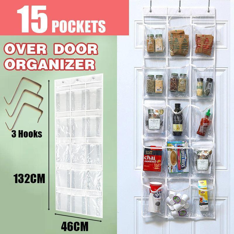 V528-HANGINGBAGS-993552-202509250952-00 15 Pockets Waterproof Hanging Over The Door Organizer For Accessories Storage - Image 1