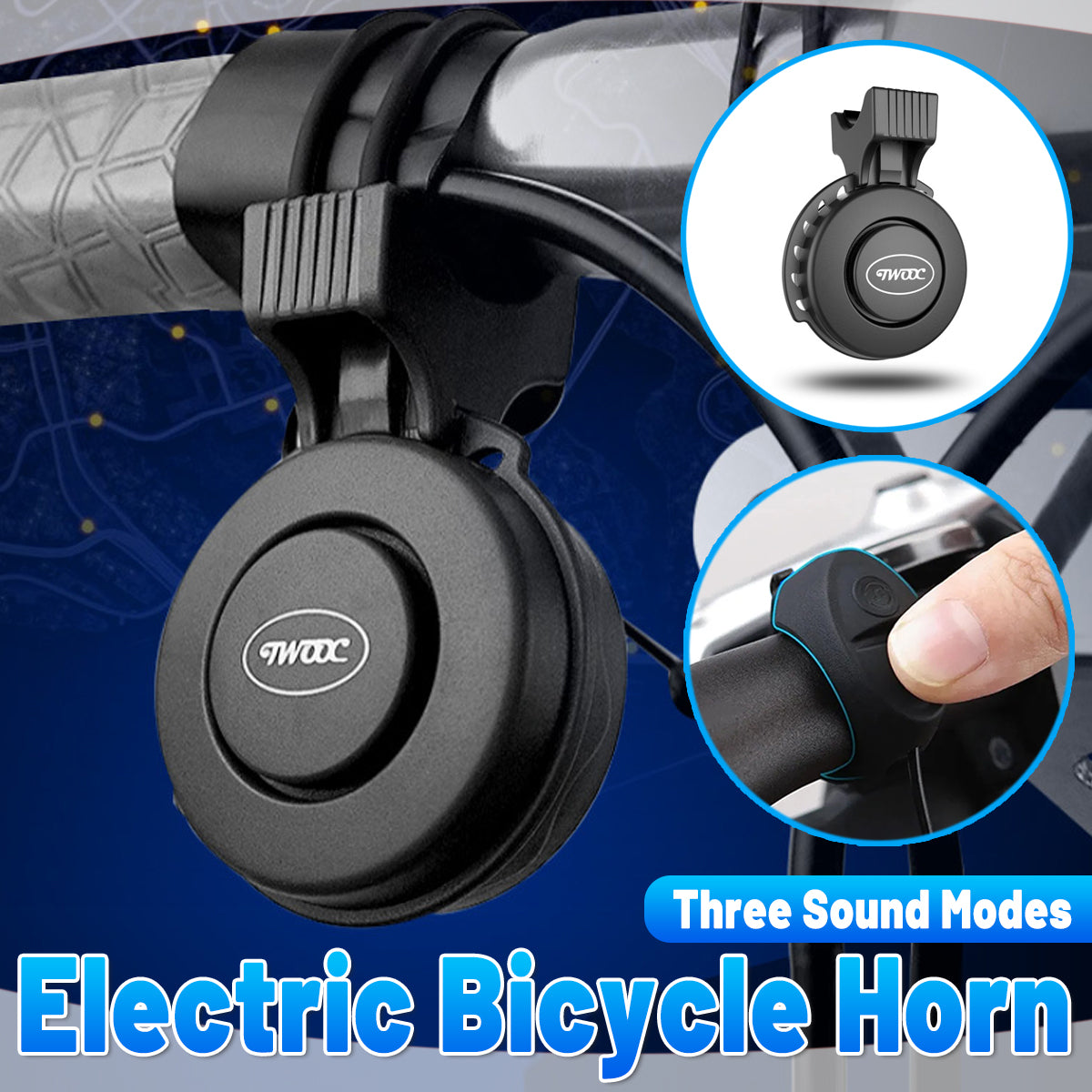 V528-HORN-BLACK-741542-202509251621-00 Bicycle Electric Horn Electric Bell Horn Cycling Equipment Loud Sound Waterproof - Image 1